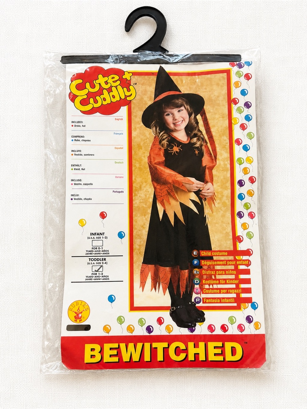Bewitched Girls' Orange and Black Witch Costume